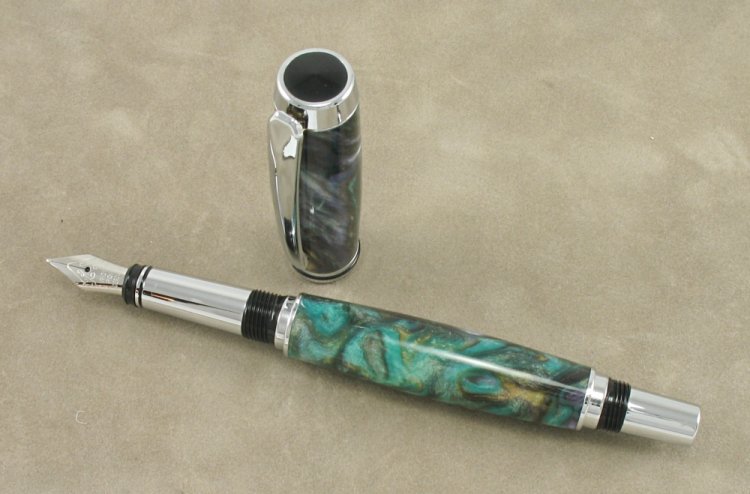 #1273 - Abalone Swirl Acrylic Fountain Pen - Click Image to Close