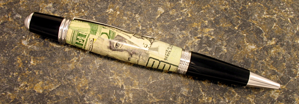 #1084 - Franklin Money Acrylic Ballpoint Pen - Click Image to Close