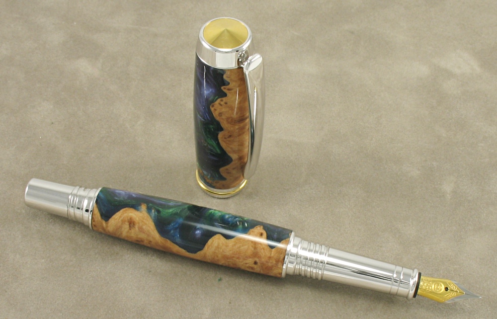 #1306 - Acrylic/Australian Burl Wood Fountain Pen