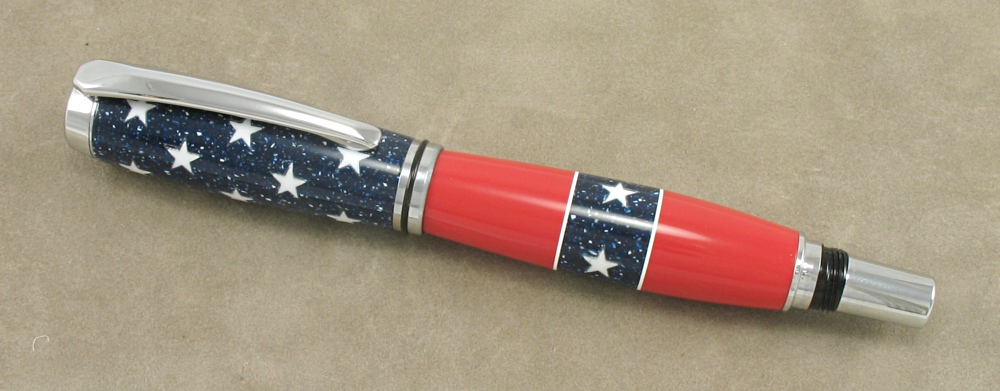 #1170 - Acrylic USA Flag Theme Rollerball Pen
