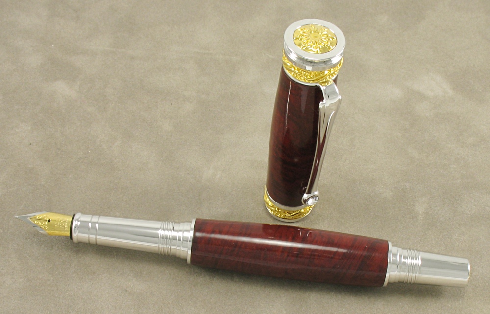 #1234 - Red Logwood Burl Fountain Pen